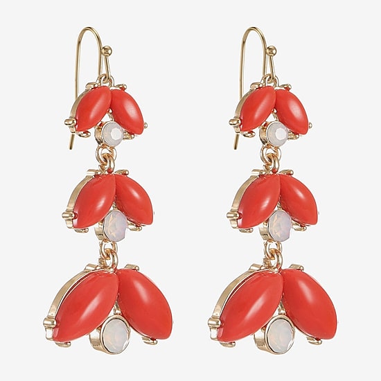 Liz Claiborne Womens Glass Drop Earrings