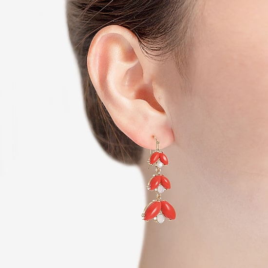 Liz Claiborne Womens Glass Drop Earrings