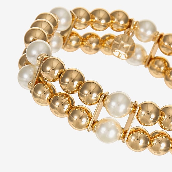 Monet Jewelry Womens Simulated Pearl Round Stretch Bracelet