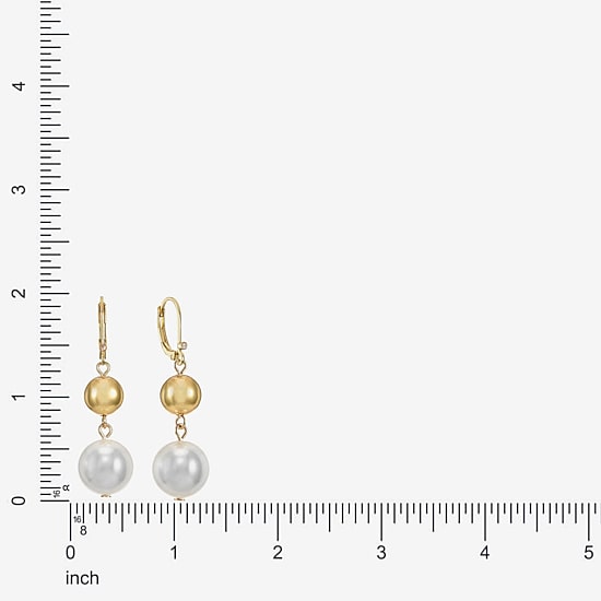 Monet Jewelry Womens Simulated Pearl Round Drop Earrings