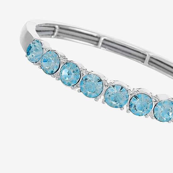Monet Jewelry Womens Blue Glass Round Bangle Bracelet