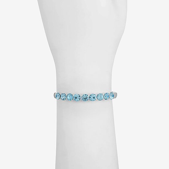 Monet Jewelry Womens Blue Glass Round Bangle Bracelet