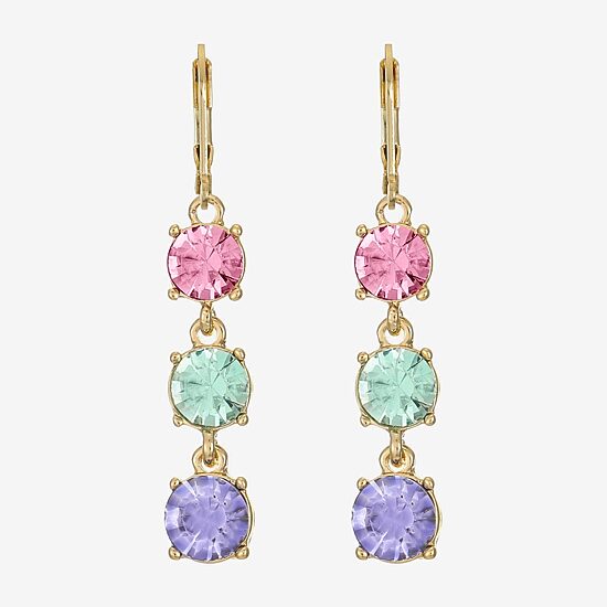 Monet Jewelry Womens Multi Color Glass Round Drop Earrings
