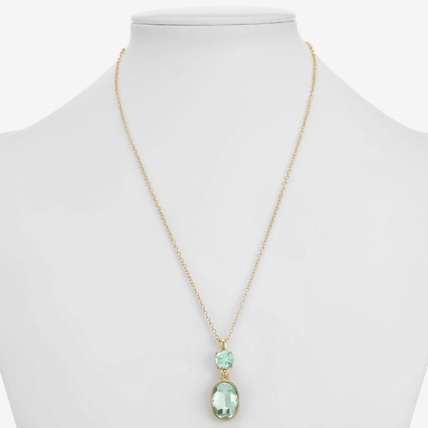 Monet Jewelry Womens Blue Glass Oval 17 Inch Pendant Necklace