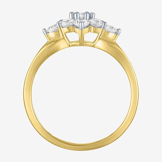 (G-H / Si2-I1) Womens 2/3 Ct. T.W. Lab Grown White Diamond 10K Gold Cocktail Ring