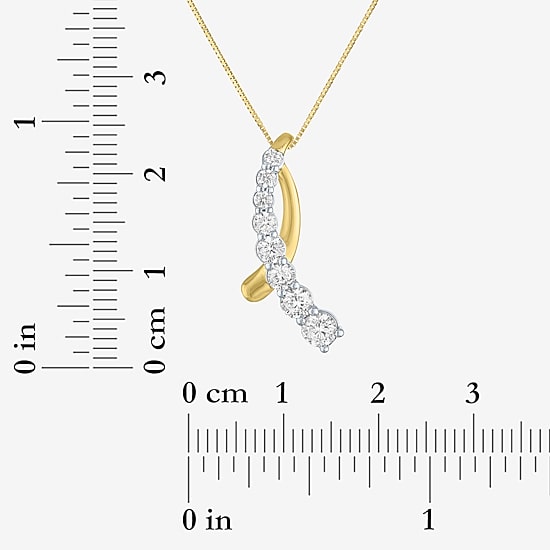(G-H / Si2-I1) Womens 2/3 Ct. T.W. Lab Grown White Diamond 10K Gold 18 Inch Pendant Necklace