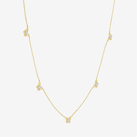 (G-H / Si2-I1) Womens 10K Gold 18 Inch Cable Chain Necklace