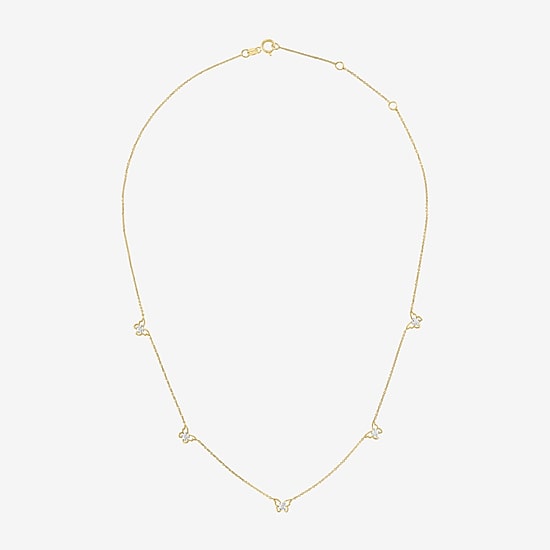 (G-H / Si2-I1) Womens 10K Gold 18 Inch Cable Chain Necklace