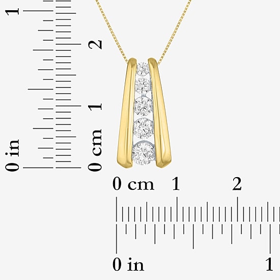 (G-H / Si2-I1) Womens 2/3 Ct. T.W. Lab Grown White Diamond 10K Gold 18 Inch Pendant Necklace