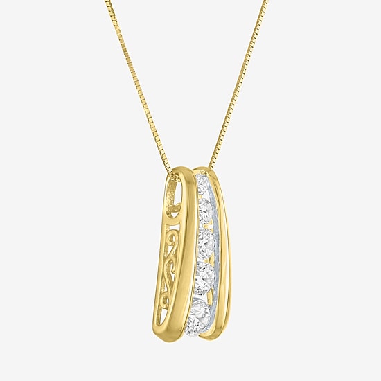(G-H / Si2-I1) Womens 2/3 Ct. T.W. Lab Grown White Diamond 10K Gold 18 Inch Pendant Necklace