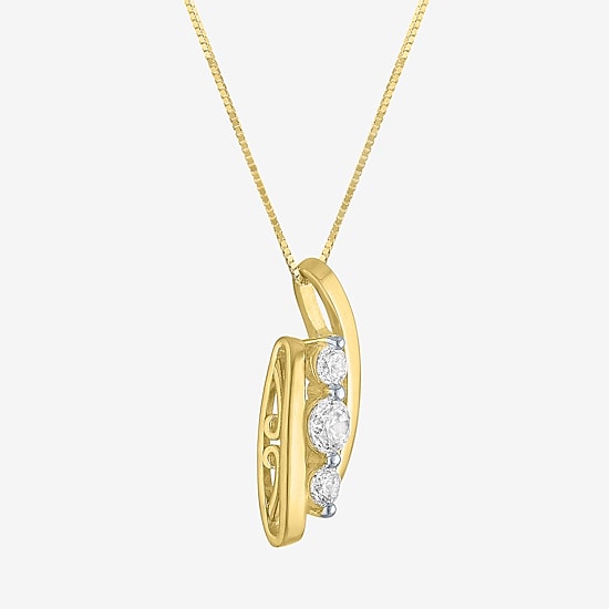 (G-H / Si2-I1) Womens 1/3 CT. T.W. Lab Grown White Diamond 10K Gold 18 Inch Pendant Necklace