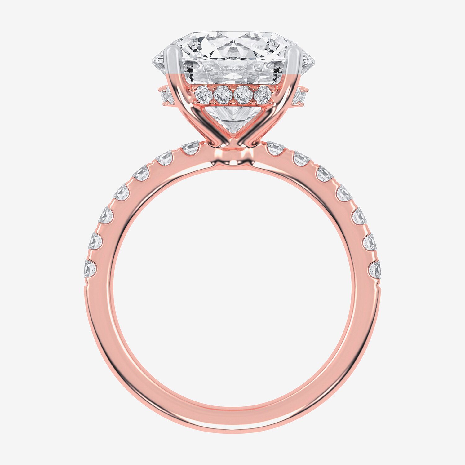 (F-G /Vs2-Si1) Womens 8 1/2 Ct. T.W. Lab Grown White Diamond 14K Gold Round Side Stone Engagement Ring