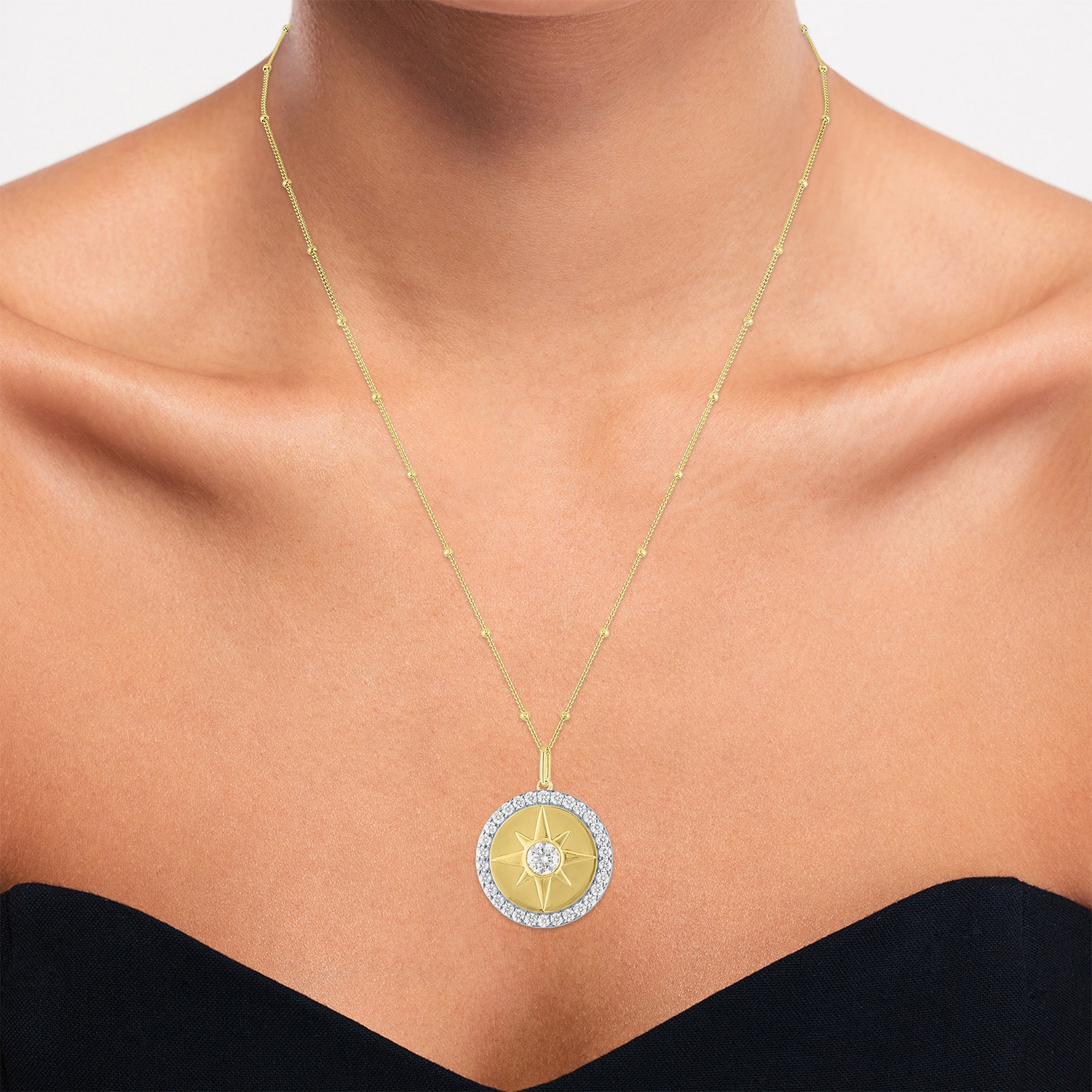 Diamond Addiction (G-H / Si2-I1) Womens 1/ CT. T.W. Lab Grown White Diamond 14K Gold Over Silver Inch Pendant Necklace