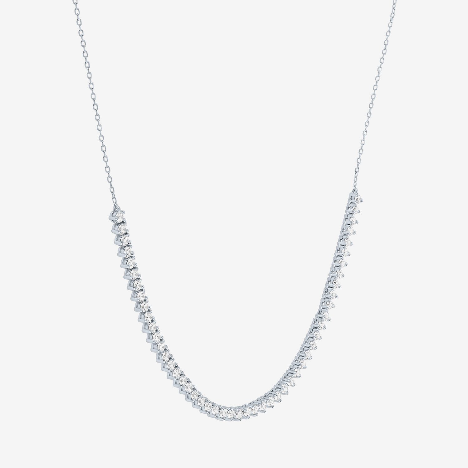 Diamond Addiction (G-H / Si2-I1) Womens White Diamond Sterling Silver 18 Inch Tennis Necklace