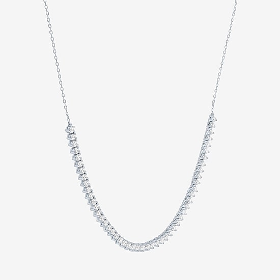 Diamond Addiction (G-H / Si2-I1) Womens White Diamond Sterling Silver 18 Inch Tennis Necklace