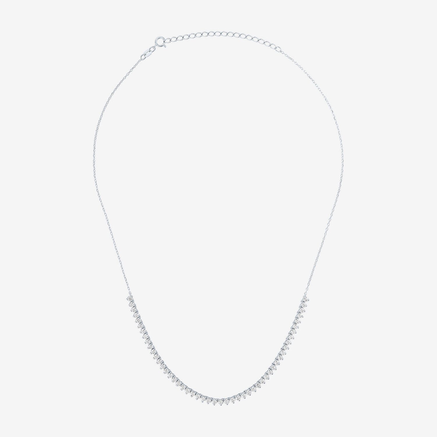 Diamond Addiction (G-H / Si2-I1) Womens White Diamond Sterling Silver 18 Inch Tennis Necklace