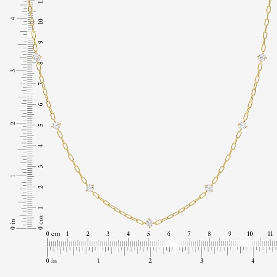 Diamond Addiction (G-H / Si2-I1) Womens 14K Gold Over Silver 20 Inch Link Chain Necklace