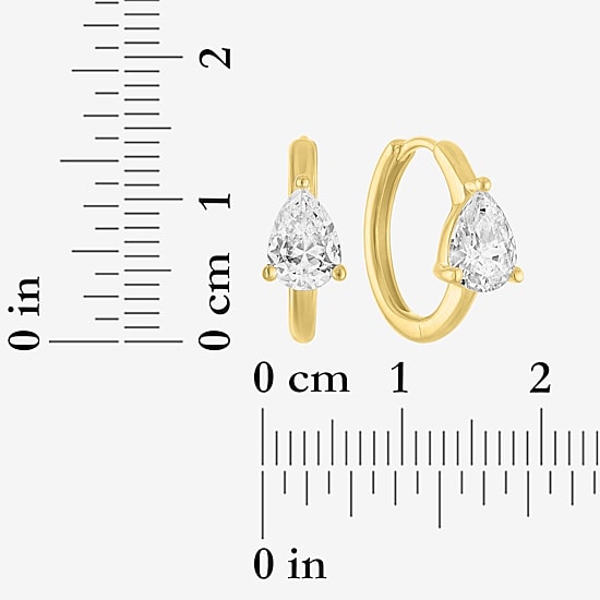 Diamond Addiction (G-H / Si2-I1) Womens 1 1/2 CT. T.W. Lab Grown White Diamond 14K Gold Over Silver 14mm Pear Hoop Earrings