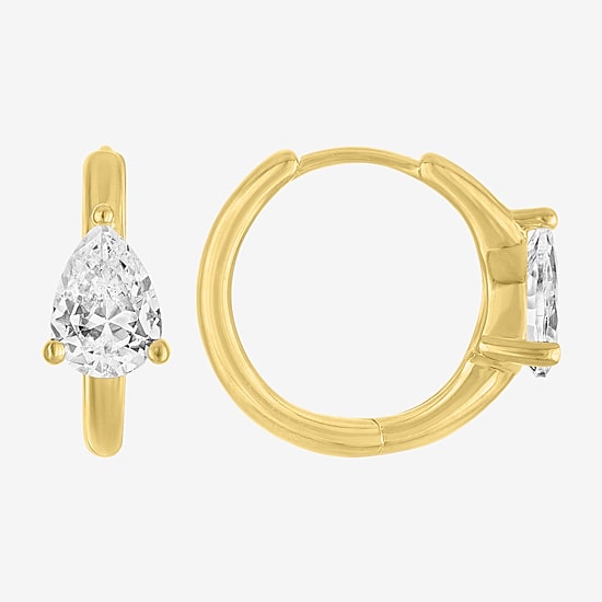 Diamond Addiction (G-H / Si2-I1) Womens 1 1/2 CT. T.W. Lab Grown White Diamond 14K Gold Over Silver 14mm Pear Hoop Earrings