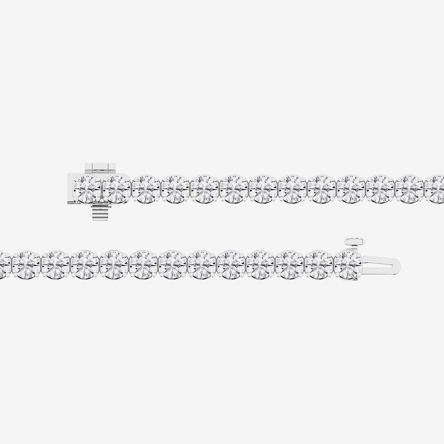 (F / Si1-Si2) Womens 7 Ct.T.W. Lab Grown White Diamond Sterling Silver 7 Inch Tennis Bracelet