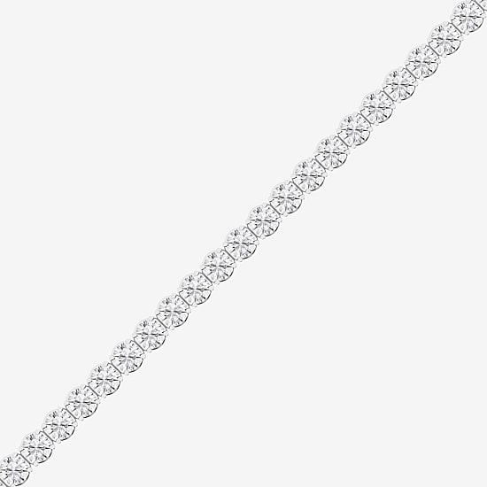 (F / Si1-Si2) Womens 7 Ct.T.W. Lab Grown White Diamond Sterling Silver 7 Inch Tennis Bracelet