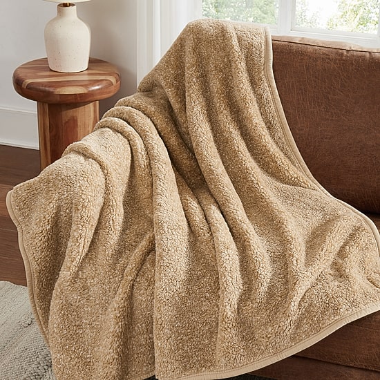 Brooklyn Loom Heathered Sherpa Washable Throw