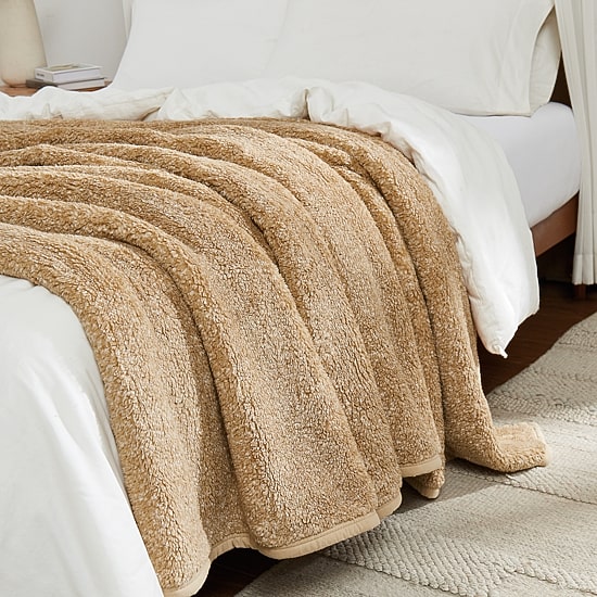 Brooklyn Loom Heathered Sherpa Washable Throw