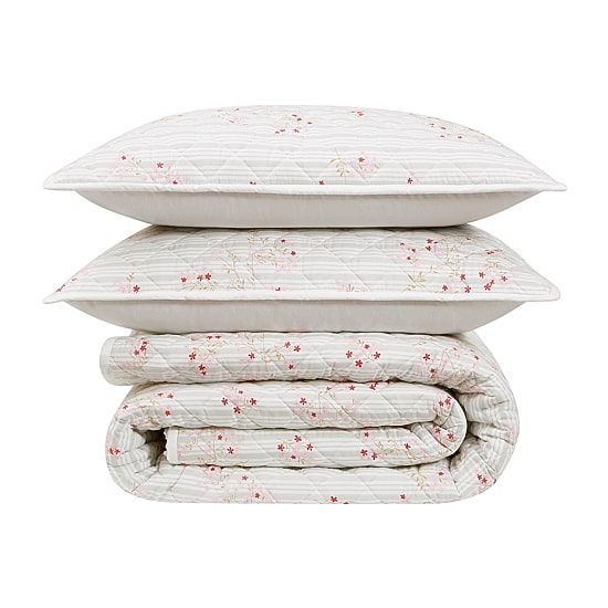 Cottage Classics Emma Floral Easy Care Quilt Set