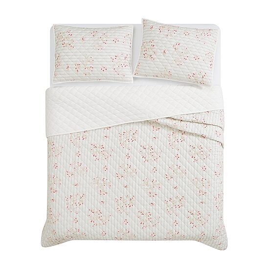 Cottage Classics Emma Floral Easy Care Quilt Set