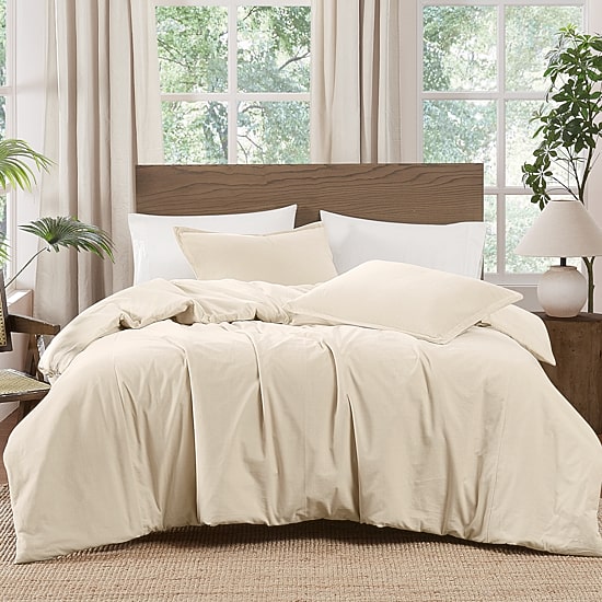 Brooklyn Loom Matte Cotton Velvet 3-pc. Easy Care Duvet Cover Set