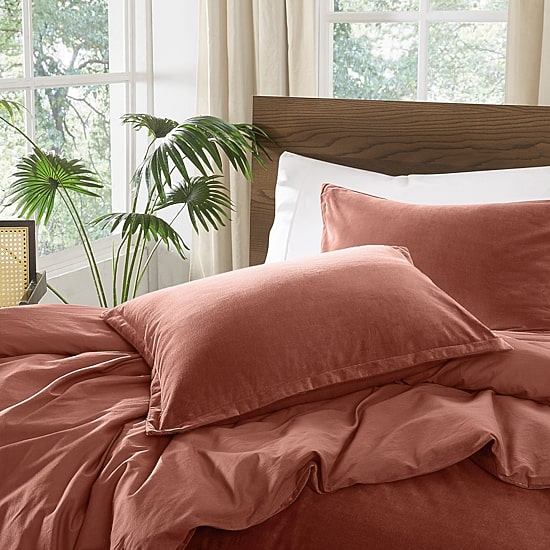 Brooklyn Loom Matte Cotton Velvet Easy Care Comforter Set