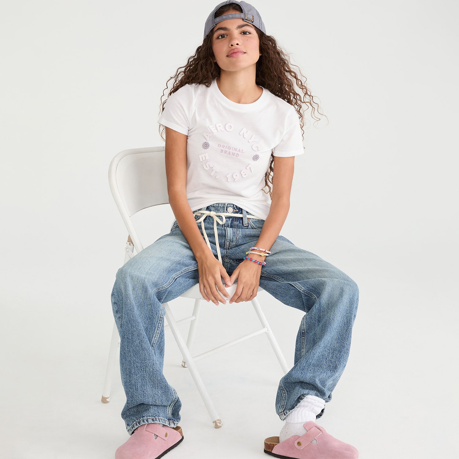 AEROPOSTALE Womens Juniors Crew Neck Short Sleeve Regular Fit Graphic T-Shirt