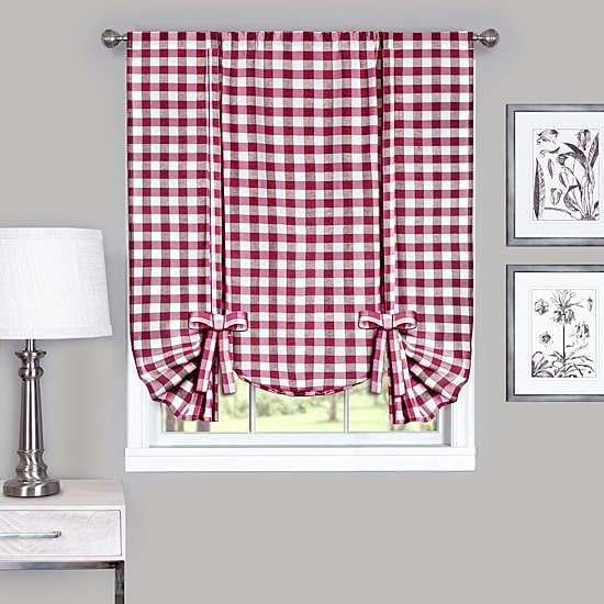 Buffalo Check Tie-Up Light-Filtering Rod Pocket Single Tie-Up Shade