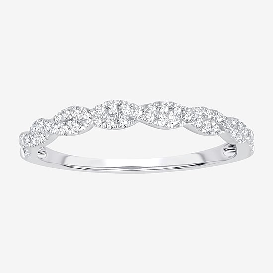 Signature By Modern Bride Womens 1/5 CT. Natural White Diamond 10K Gold Wedding Band