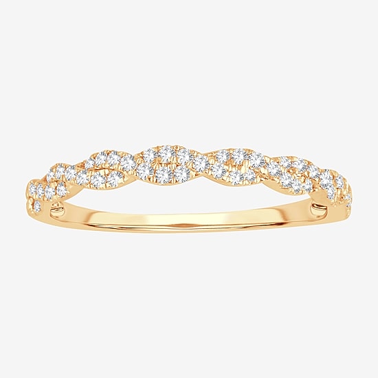 Womens 1/5 CT. Natural White Diamond 10K Gold Wedding Band