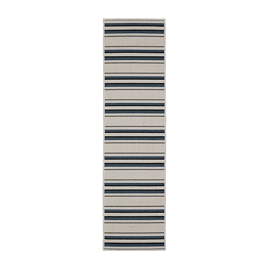 Covington Home Trieste Class Stripe Indoor Outdoor Rectangular Runner