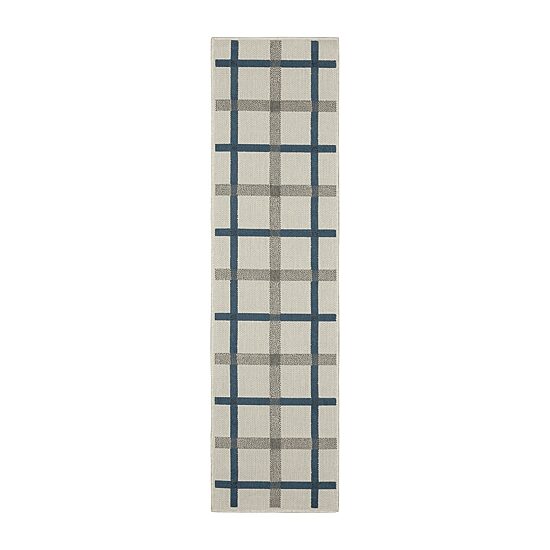 Covington Home Trieste Preppy Plaid Indoor Outdoor Rectangular Runner