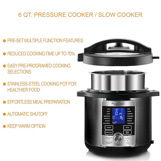 MegaChef Stainless Steel Pressure Cooker