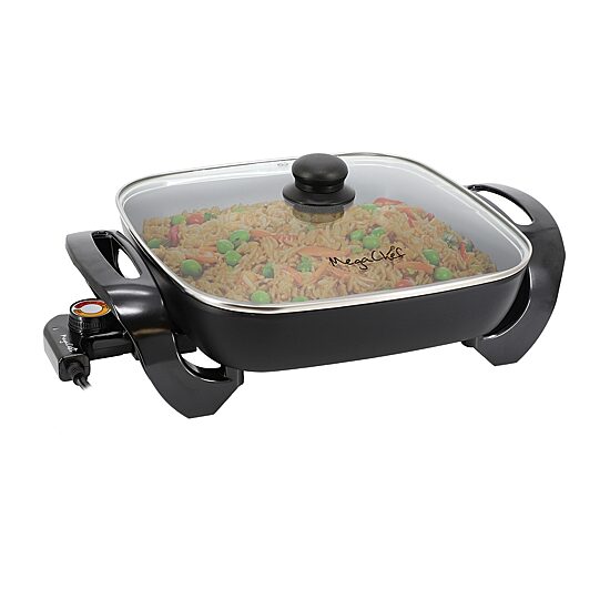 Megachef 12in. Black Electric Skillet
