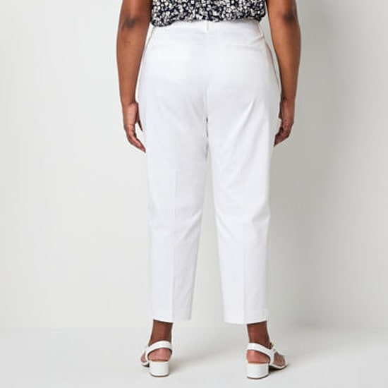 Liz Claiborne Emma Womens Plus Ankle Mid Rise Ankle Pant