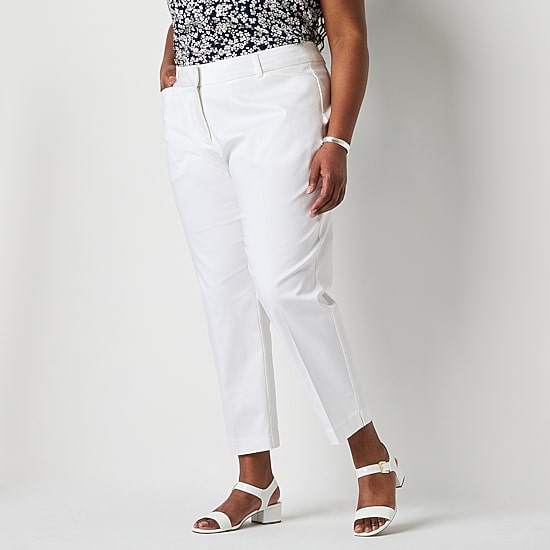 Liz Claiborne Emma Womens Plus Ankle Mid Rise Ankle Pant