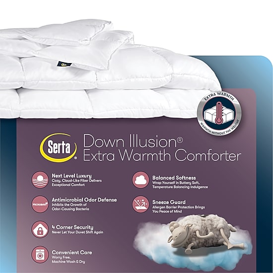 Serta Down Illusion Extra Warmth Down Alternative Comforter