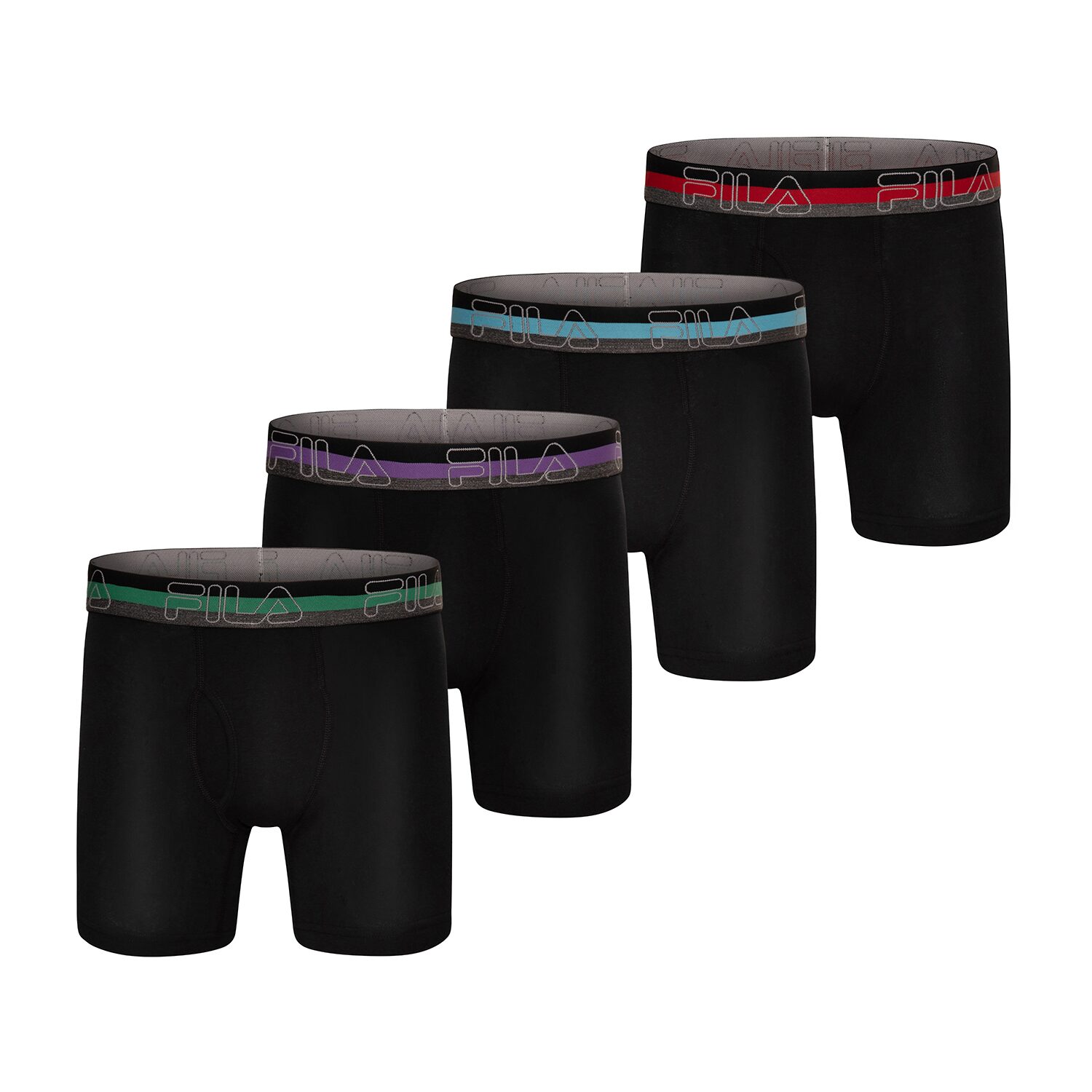 FILA Ultra Soft Stretch Mens 4 Pack Boxer Briefs Fm312bxcs28-001