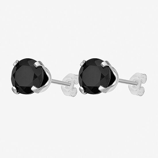 Genuine Black Onyx 10K Gold 5mm Round Stud Earrings
