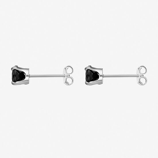 Genuine Black Onyx 10K Gold 5mm Round Stud Earrings