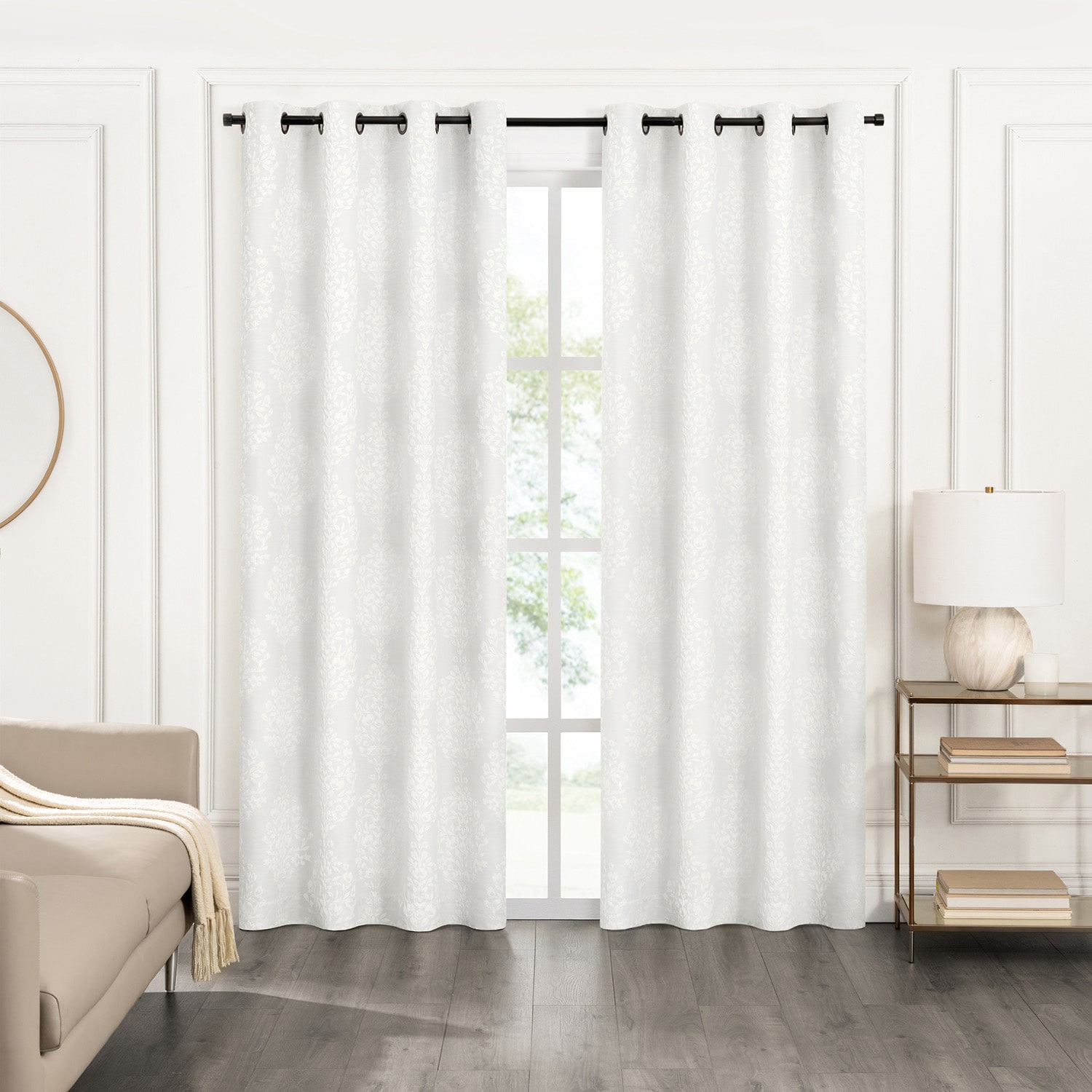 Fieldcrest Heritage Serafina Grommet Top Energy Saving 100% Blackout Single Curtain Panel