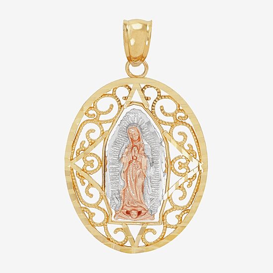 Nuestra Seãƒâ±Ora De Guadalupe / Our Lady Of Guadalupe Unisex Adult 14K Gold Oval Pendant