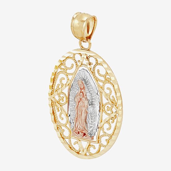Nuestra Seãƒâ±Ora De Guadalupe / Our Lady Of Guadalupe Unisex Adult 14K Gold Oval Pendant