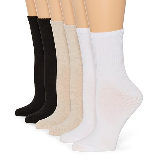 Mixit Sport Rib Short Womens 6 Pair Crew Socks