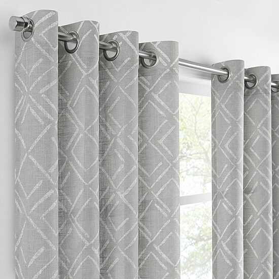 Fieldcrest Arden Diamond Brush Cotton Grommet Top Sheer Single Curtain Panel